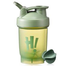 Protein Shaker Bottle 500ml with Mixing Ball, Leakproof Flip Lid, Odourless, Dishwasher Safe Green