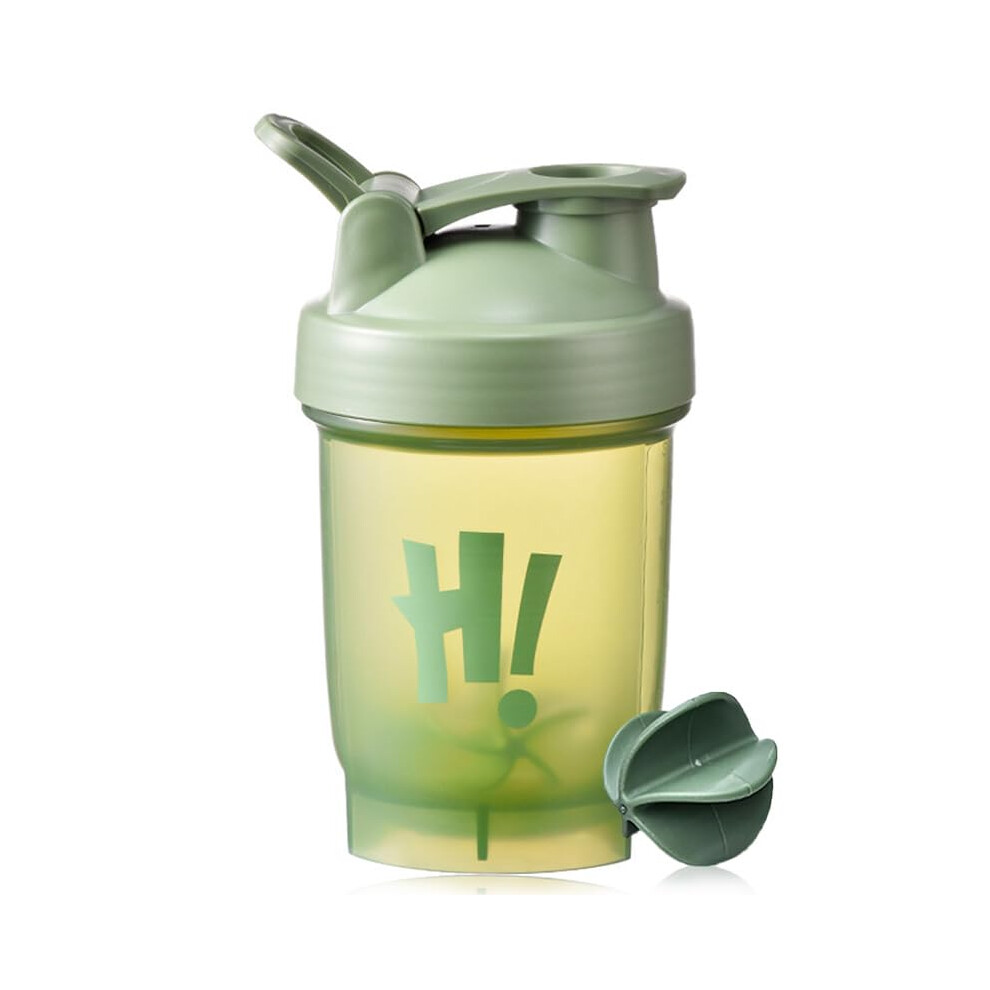 Green Protein Shaker Bottle 500Ml With Mixing Ball, Leakproof Flip Lid, Odourless, Dishwasher Safe