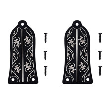 2X Cubierta de Varilla de Armadura de Guitarra Estuche GR34 Con Forma de Alma para Guitarra Eléctrica (Negro)