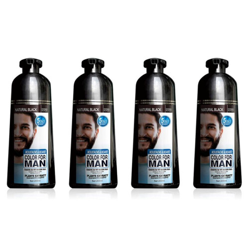 4X Permanent Bart Farbstoff Shampoo für Männer Bart Sterben Entfernung Weiß Grau Bart Haar Männer Bart Shampoo 200ML