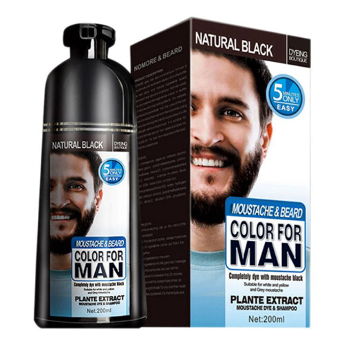 4X Permanent Bart Farbstoff Shampoo für Männer Bart Sterben Entfernung Weiß Grau Bart Haar Männer Bart Shampoo 200ML 1