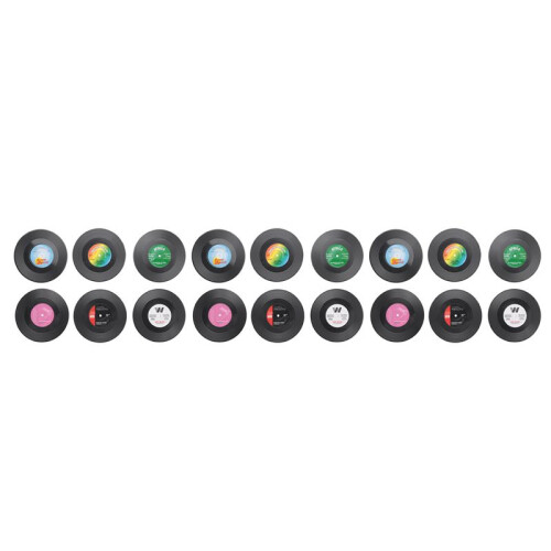 18Pieces  Retro Vinyl Disc Drink Coasters
