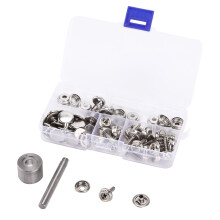 Stainless Steel Snap Buttons for Outdoor Use, Rust Resistance Snap Fasteners Marine Grade Hardware with Setting Tool, Canvas Snap Kit Sewing Fastener