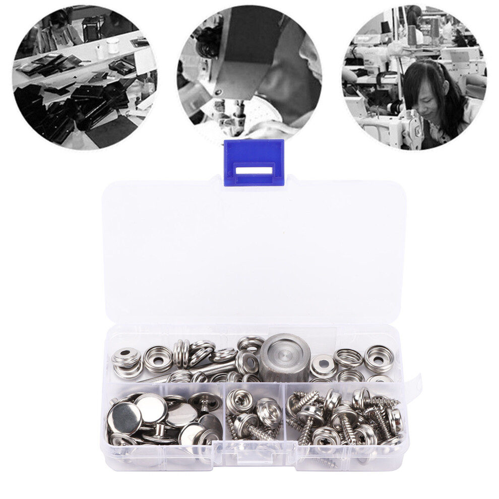 Stainless Steel Snap Fastener Kit For Canvas Boat Cover, 1 Set 8711377846130