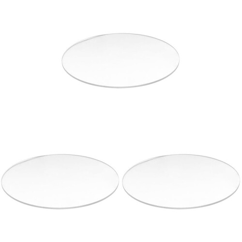 3X Transparent 3mm Thick Mirror Acrylic Round Disc Diameter:85mm