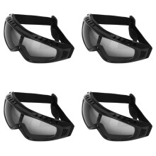 4X Airsoft Goggles Paintball Clear Glasses Wind Dust Protection Motorcycle, Black