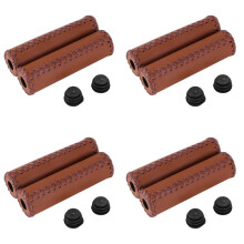 4 Pair Grip per Bicicletta in Pelle Vintage Grips Manubrio Trekking Colore Copertina: Marrone