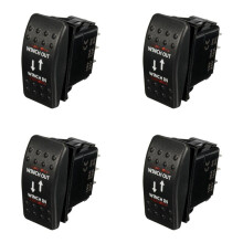 4X 12V 20A Winch in Winch Out -OFF- Rocker  7 Pin LED RED