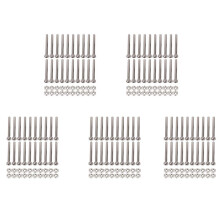 M2 x 20mm Long Hex Socket Knurled Cap Screws Bolts Nuts Set 100Pcs