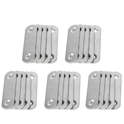 60mm x 16mm Straight Repair Joining Mending Flat Plate Bracket 25Pcs