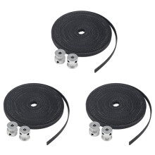 3pcs 2M 2GT 6mm Rubber Pulley Timing Belt + 6Pcs 20T Tooth 5mm Gear Pulley