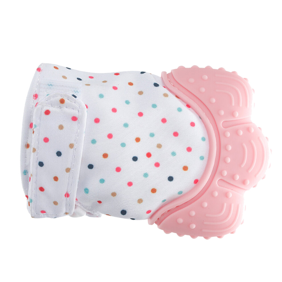 Baby Silicone Teething Gloves Pink Safe Scratch-Prevent Stimulating Toy