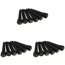 18 Stuecke Schwarz Ebenholz Shell Gitarre Bruecke Knochen Pins Set mit Gruenen Abalone Dot fuer Akustische Gitarre Zubehoer