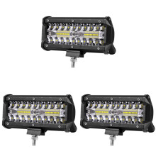 3X 7 Inch 120W Combo LED Light Bars Spot Flood for Work Driving Offroad Boat Car Tractor Truck 4X4 SUV ATV 12V 24V
