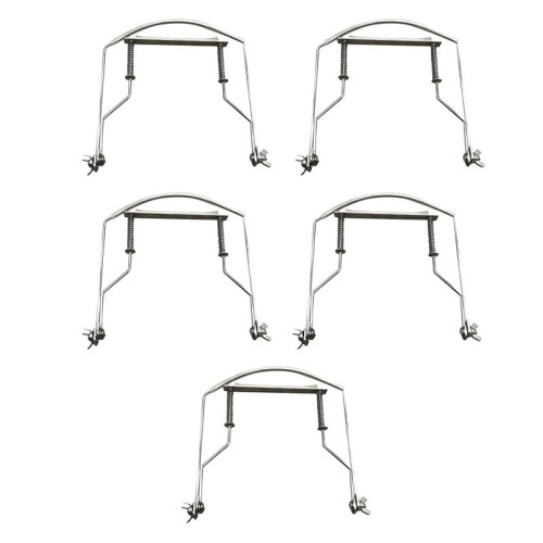 5X Support Cou D'Harmonica 10 Trous Harpe Bleu Bouche Support D'Orgue Support de Harmonica - Argenté