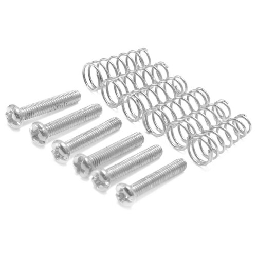 18 Pcs Electric Guitar Tremolo Bridge String Saddles Mount Adjust Conical Spring and Screws Silver 2
