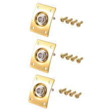 3X Square Style Jack Plate Guitar Bass Jack 1/4 Output Input Jack Socket for Electric Guitar Parts & Accessories Gold
