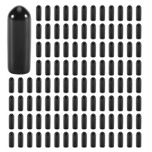 400 Stks Rubberen Eindkappen 4 mm ID PVC Ronde Buis Bolt Cap Cover Schroefdraad Protectors Zwart