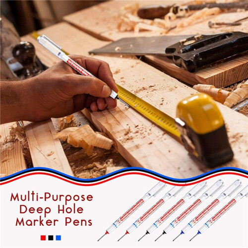 18Pcs Long  Deep Hole  Multifunction Long Nosed  Deep Drill Hole Carpenter Mark Waterproof  Pen 1
