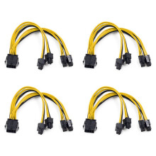 4 Stuks EPS CPU 12V 8Pin Vrouwelijk Naar Dual 8Pin (4+4)Pin EPS 12V Mannelijk Moederbord Voedingskabel Y Splitter Adapter Mouw
