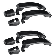 4X Front Left and Right with Keyhole Glossy Black ABS Door Outer Handle Covers for Captiva Sport/Aveo/Saturn