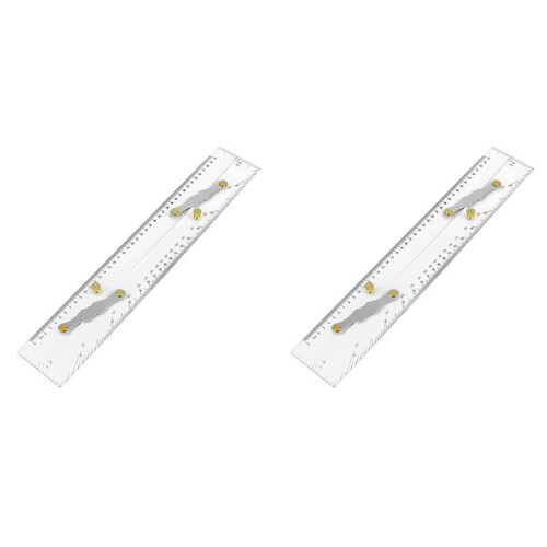 2X Marine Parallel Ruler Clear Scales, Mapping Points to Pull Parallel Ruler 450MM, Nautical Charts Parallel Ruler