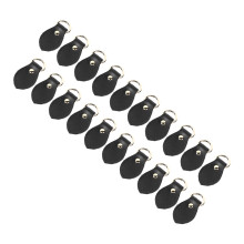 20 Sets Genuine Leather D Rings for Purse Craft Black 20 pcs