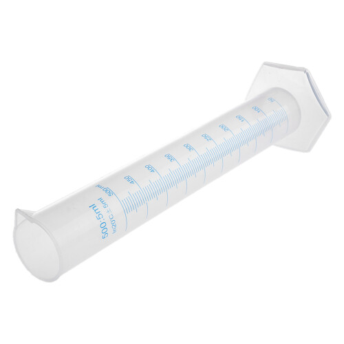 2X 500 Ml Plastic Transparent Graduated Tube. 2