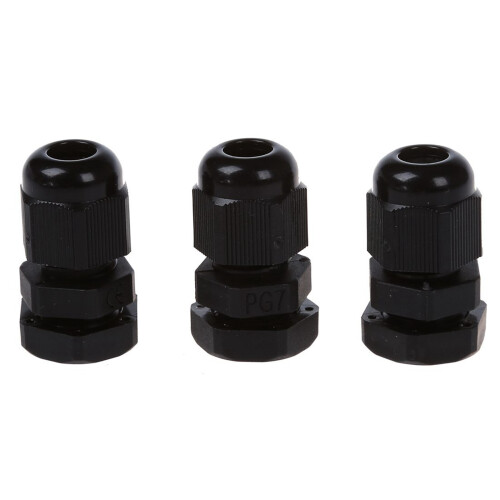 60 Pcs PG7 Waterproof Connector Gland Black for 4-7mm Diameter Cable 1
