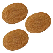 3X Tovagliette Intrecciate Nel Rattan Tovagliette Ovali Rotonde Tovaglietta Antiscivolo 30X40cm