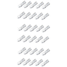 30Pcs T5 17 86 206 286 Halogen Bulb Car Instrument Panel Lamp Auto Wedge Dashboard Lamp 1.2W 12V Light Source Warm White