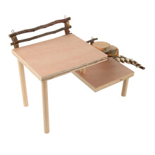 Jouet d'escalade pour hamster - Aire de jeux en bois naturel avec échelle et plateforme pour petits animaux - Facile à installer