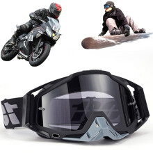 Motocross Goggles AntiFog UV Protection Dirt Bike Off Road Racing Grey with Adjustable Strap