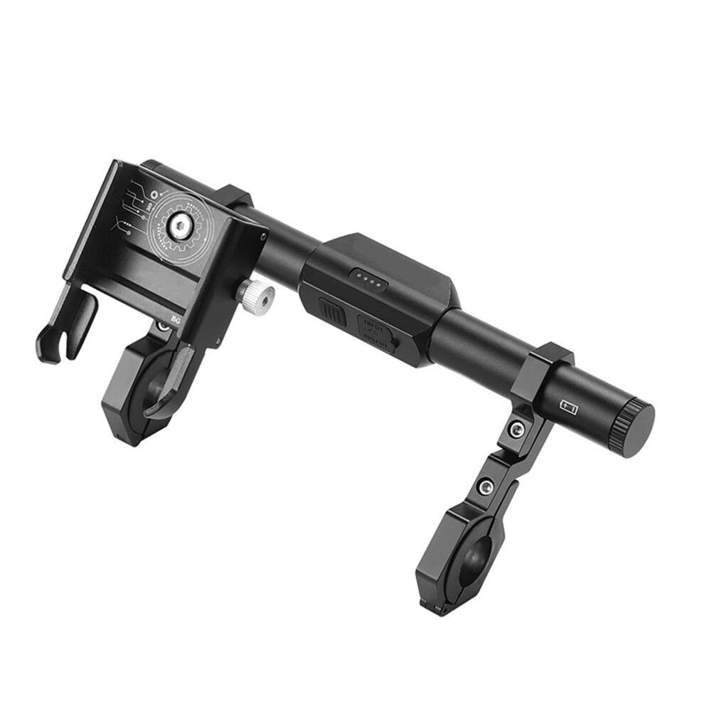 Bike Phone Mount With Bicycle Headlight 360 Rotation Aluminum Alloy Speedometer For Night Cycling 9113335532816