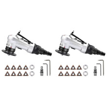 2X  Pneumatic Chamfering Tool with Replace Blades Inserts and Bearings, 45 Degree Air Chamfer Deburring Tool