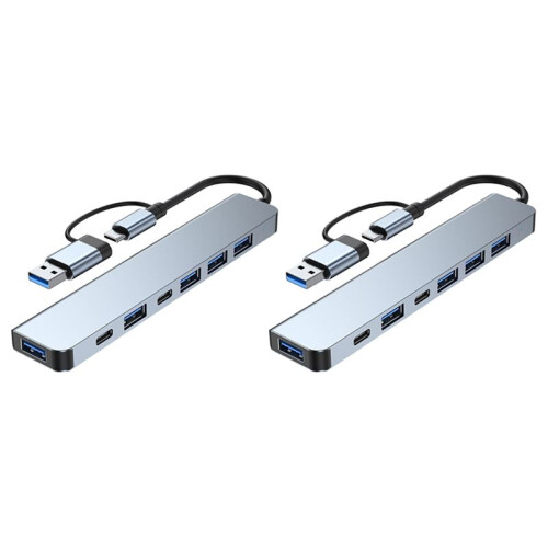2X Multiport USB Hub 3.0 Multi USB Splitter 4 USB C Port 3.0 2.0  for PC Laptop Computer Hub