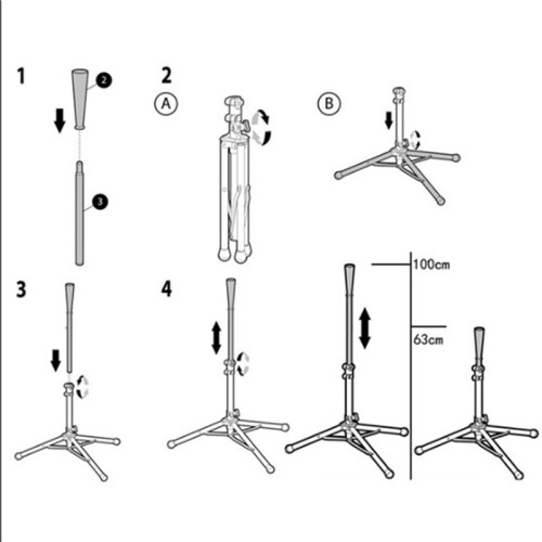 2X 25In-39.5in Baseball Softball Batting Tee for Hitting Height Adjustable Practice Training Travel Tee  Stand