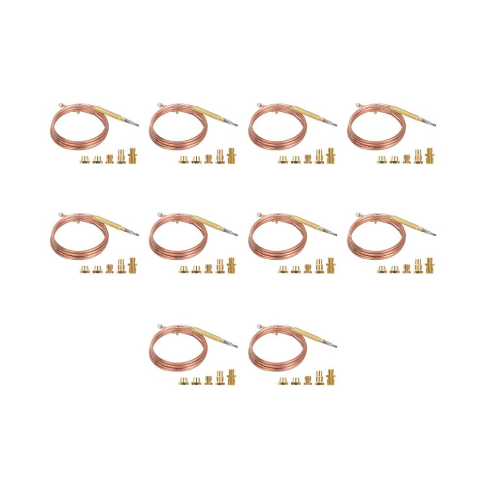 10X Universal Gas Stove Thermocouple With 50Pcs Nuts Heating Gas Burner Replacement Thermocouple Adaptor 4714015137298