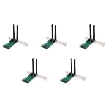 5X Placa Wireless WiFi  PCI-e Express para Adaptador PCI-e com 10 Antenas Externas para PC
