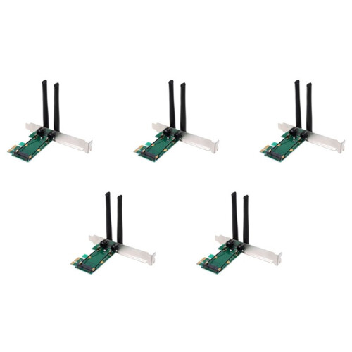 5X Wireless Card WiFi  PCI-E Express to PCI-E Adapter with 10 Antenna External for PC