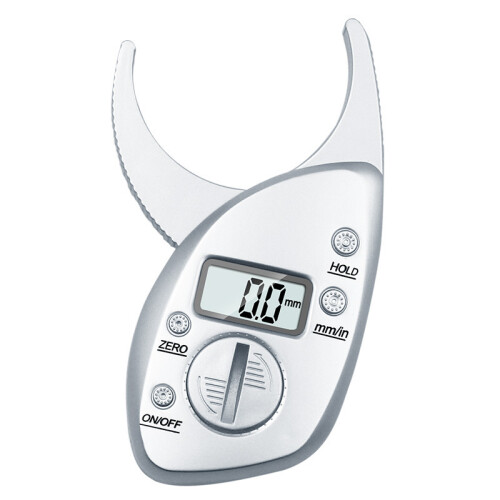 Digital Body Fat Caliper, Portable Silver, 0-50mm, Lightweight 1