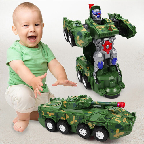 Char jouet camouflage transformant à bouton unique 2