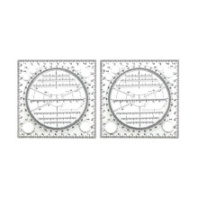 2X Modello Di Disegno Circolare Multifunzionale, Strumento Di Disegno Geometrico, Righello Di Misurazione, Angolo Ruotabile