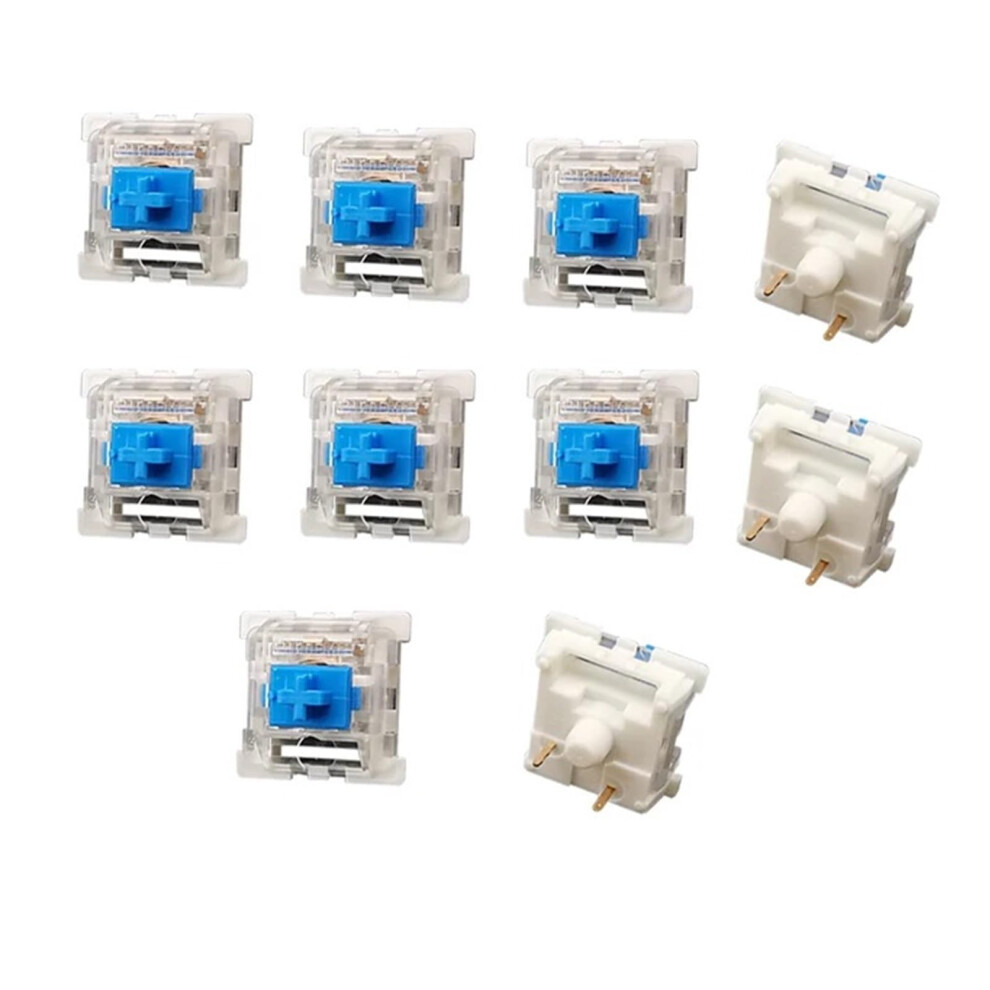 10Pcs Clicky Tactile Mechanical Keyboard Switches 3 Pin Plate Mounted Smd Rgb Backlit Blue 9347817145847