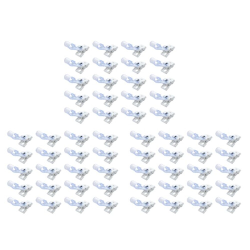 60 Pcs Plastic ID Card Name Tag Holder Badge Strap Clip White Clear