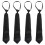 4X Men Solid Black Polyester Zip  Necktie Smooth Zipper Tie 1