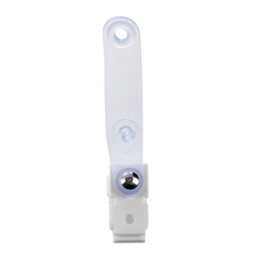 100 Pcs Plastic ID Card Name Tag Holder Badge Strap Clip White Clear 2