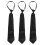 3X Men Solid Black Polyester Zip  Necktie Smooth Zipper Tie 1