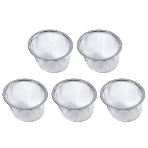 5X Teapot Diameter 80mm Metal Mesh Tea Leaf Spices Strainer Basket