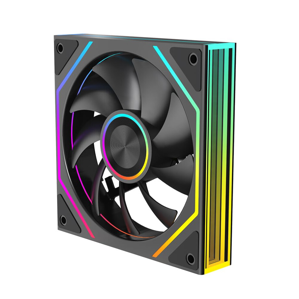 Rgb Pc Case Fan 120Mm Argb Cooling With Infinity Mirror, Pwm Control, Airflow Quiet For Gaming 9382693815811